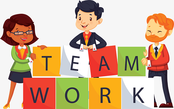 彩色方块团队合作