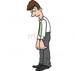 手绘沮丧的男士免抠图