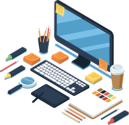 黑色商务台式电脑