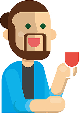 矢量图简约抽象风喝酒男