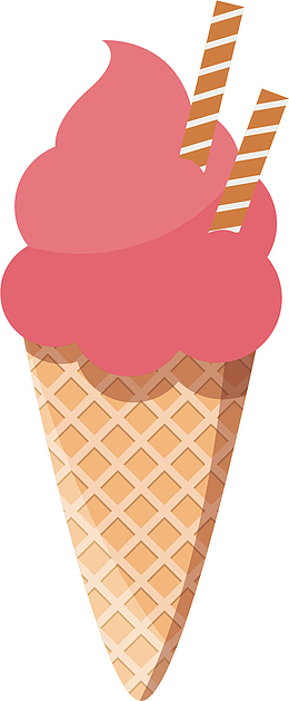 矢量图粉色草莓冰淇淋