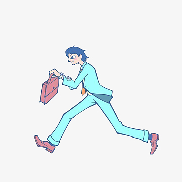 奔跑上班族白领男士png奔跑的人png奔跑的女职员png卡通上班族png卡