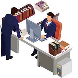 矢量商务办公汇报工作插画