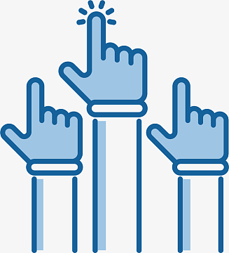 矢量图三双高举的手指