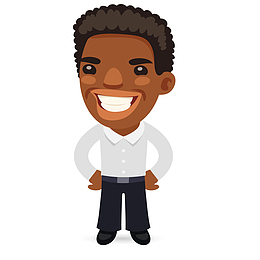 卡通满脸笑容的商务男性