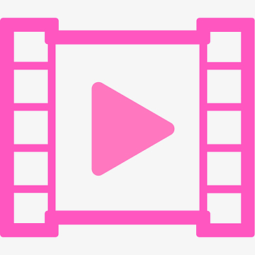 红色扁平化电影卡通图标