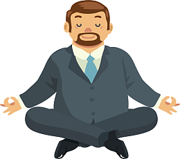 打坐思考的大胡子小人