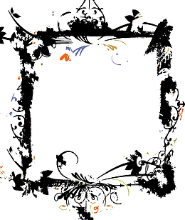 颓废韩式花纹PNG边框素材