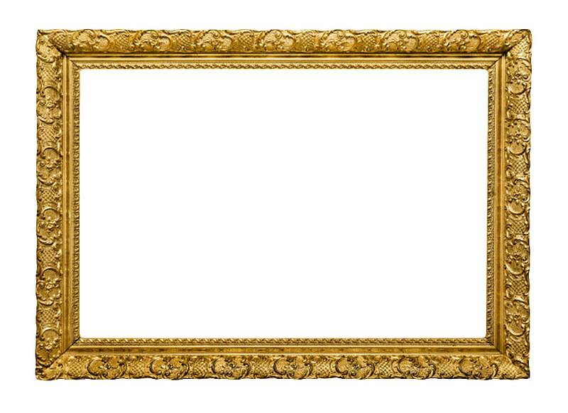 金色长方形布满纹理的框架实物