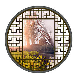 彩色质感装饰风景设计图