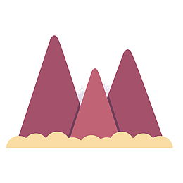 灰色扁平化山峰