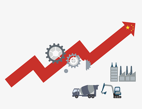 曲折上升的红色箭头