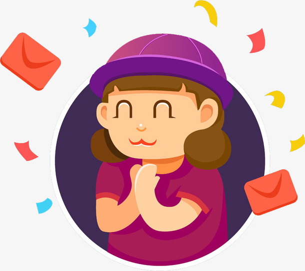 短袖女孩手掌合并许愿