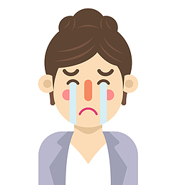 卡通哭泣的商务女性