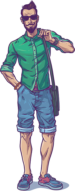 矢量图商务上班男士