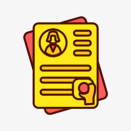 黄色手绘圆角签证元素