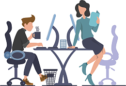 商务办公室一起工作