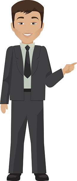 微笑的卡通商务男人图