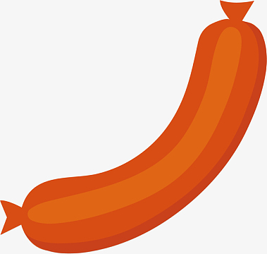 矢量图弯曲的火腿肠