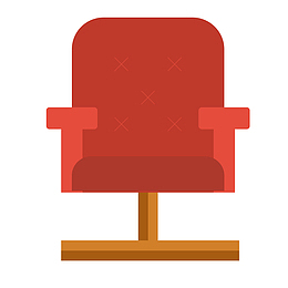 红色圆弧座位元素