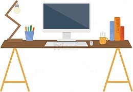 矢量图创意电脑桌