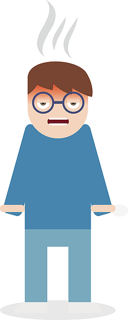 矢量卡通加班紧张的工作人员插画