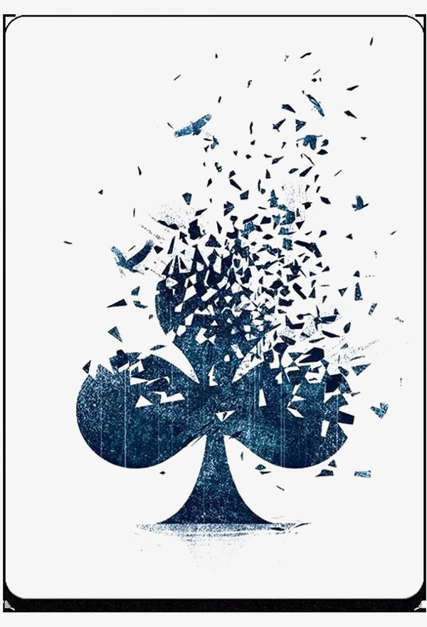 蓝色纹理扑克牌背面素材