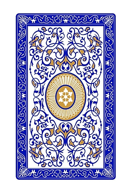 蓝色图案花纹扑克牌背面素材