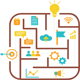 彩色卡通商务迷宫