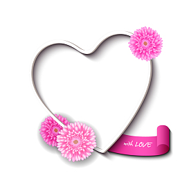 紫色简约爱心框架边框纹理