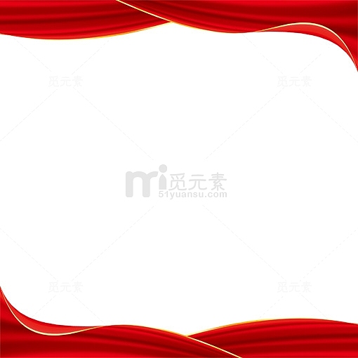 彩色纹理红色绸子边框元素