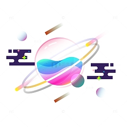 流行星球装饰素材图案