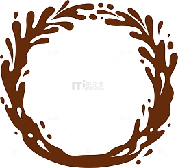 咖啡色简约圆圈巧克力边框纹理