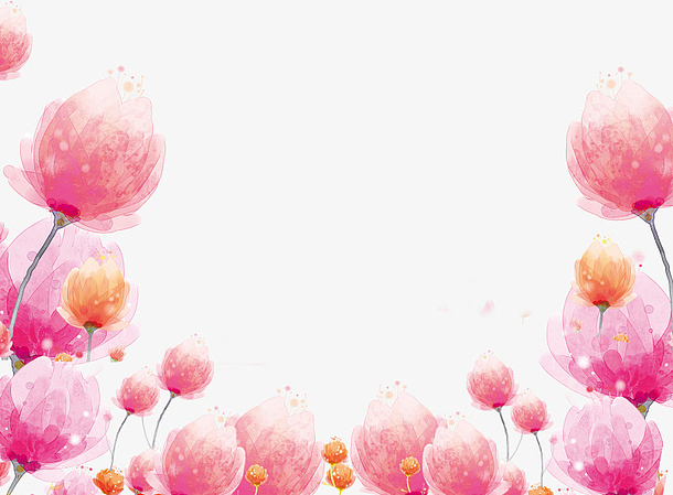 粉色春季梦幻花丛