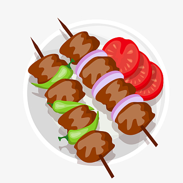 彩色烤串卡通插画