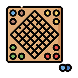 灰色手绘圆角棋盘元素