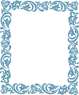 蓝色花纹纹理海报欧式边框元素