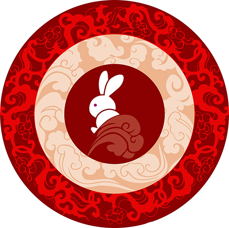中国风月亮玉兔