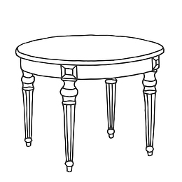 手绘桌子装饰素材图案