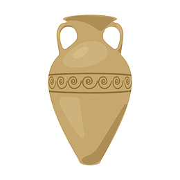 棕色波浪纹理的花瓶古代器物卡通