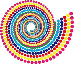 矢量彩色螺旋花纹图