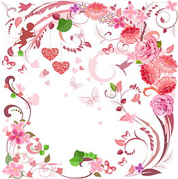 粉色花藤框架