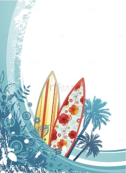 夏日海洋矢量插图