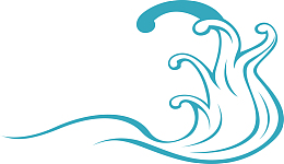 蓝色线条卡通湖水波纹