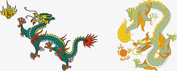 简笔龙形状纹理圆环