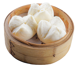 灰色蒸馒头美食实物