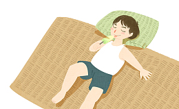彩色创意圆角夏季睡觉元素