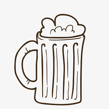 卡通素描啤酒杯素材