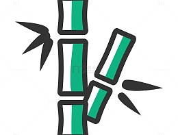 绿色手绘竹子元素