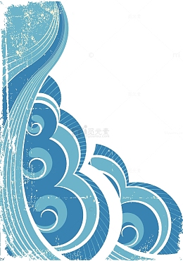 矢量浪花插图